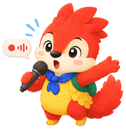 Roly speaking, holding a mic